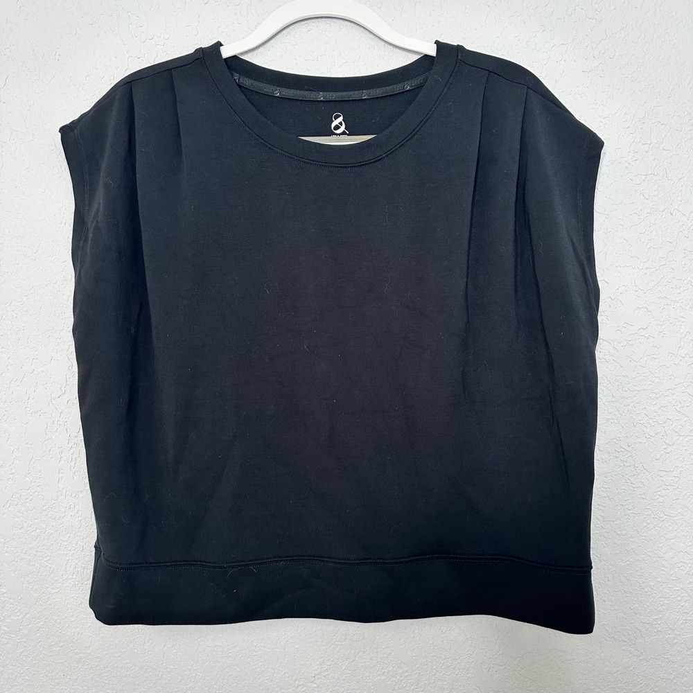 Lou & Grey Black Boxy Short-Sleeve Sweatshirt
